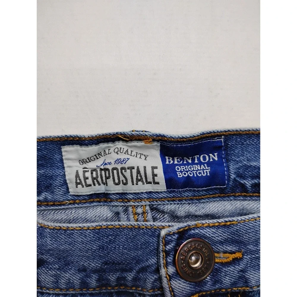 Aeropostale Benton Original Bootcut Jeans Mens 34x34 Faded Wash Blue Y2K
